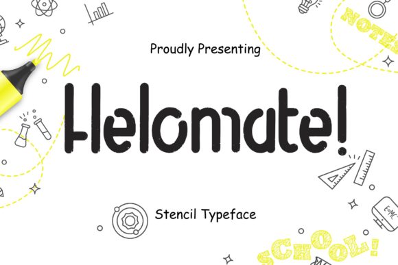 Helomate Font: A Stencil Display Typeface for Bold Digital Design